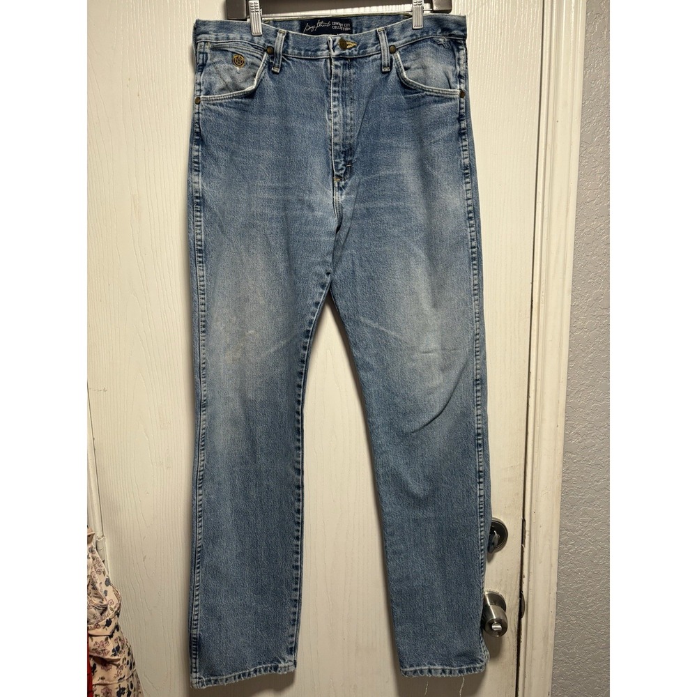 Wrangler‎ George Strait Jeans Men 35X34 Cowboy Cut Collection 13MGSHD Blue Rinse